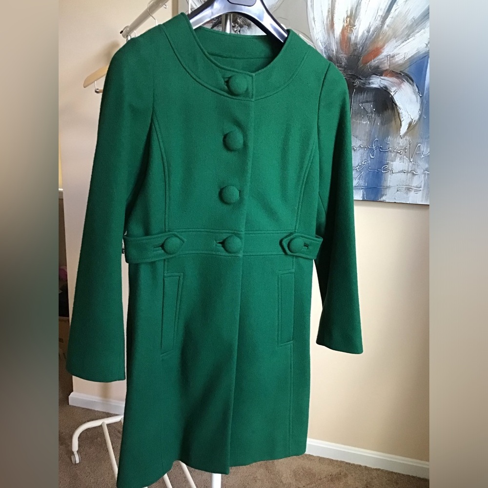 Banana Republic Green Wool Mid Coat size S